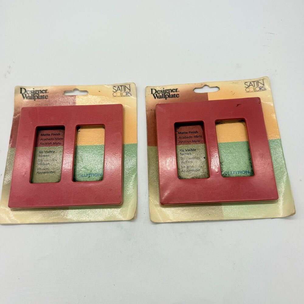 2 Lutron Claro SC-2-HT 2 Gang Screwless Decorator Wallplates Hot Red New